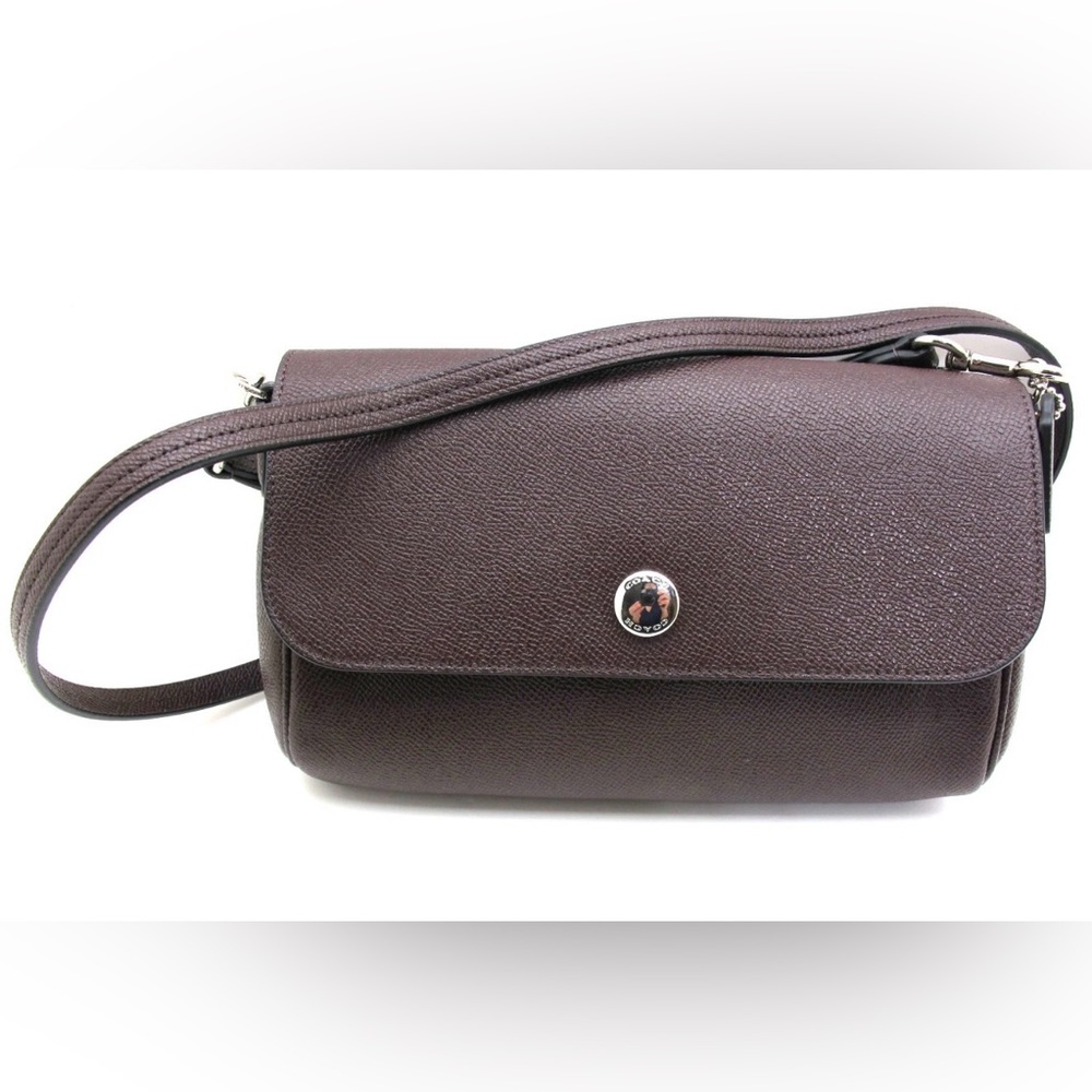 COACH NWOT Reversible 2 Tone Leather Crossbody Oxblood Light Pink Silver - Picture 6 of 12
